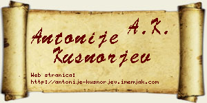 Antonije Kušnorjev vizit kartica
